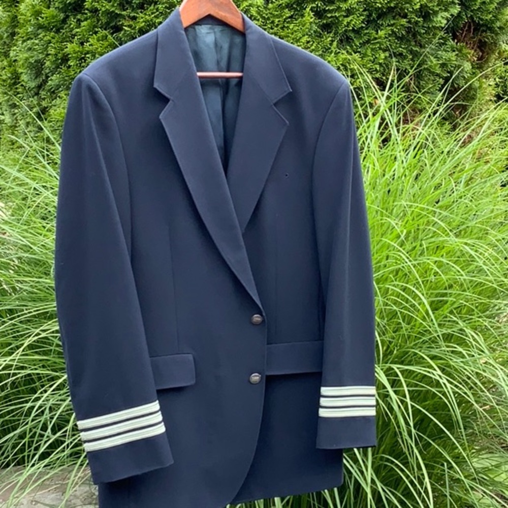 Rodes Navy Blue Pilot Uniform Blazer w/Silver Stripes